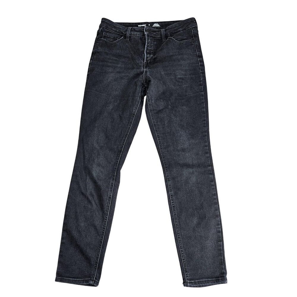 Old Navy Rockstar High Rise Super Skinny Jeans Womens 10 Gray Charcoal Denim